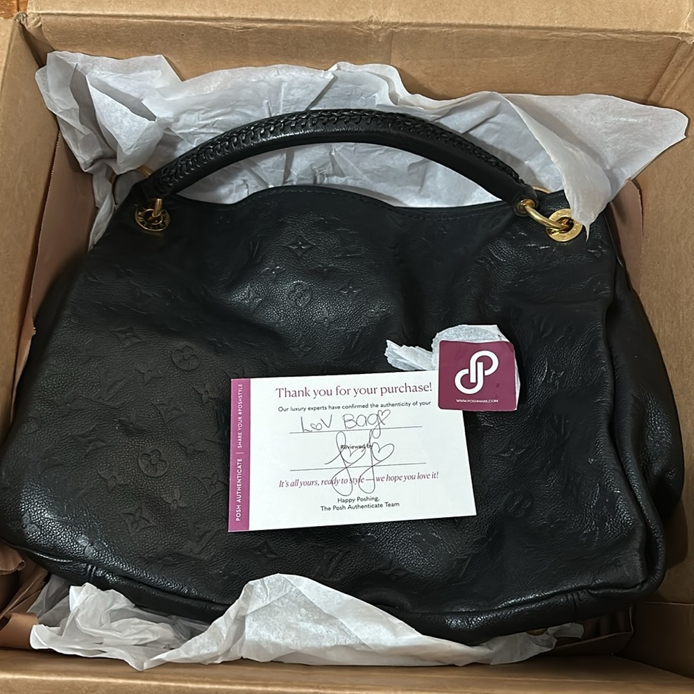 Authentic Black Louis Vuitton LV empriente monogram artsy MM braided bag purse